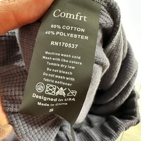 Comfrt Pants Womens Small Blue Waffle Knit Lounge Pull On Athleisure Sweatpants - Picture 5 of 12